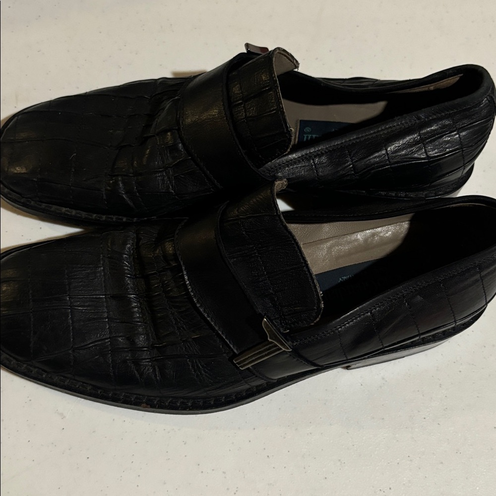Vintage Alberto Guardian Black Textured Men's Loafers - Picture 3 of 10